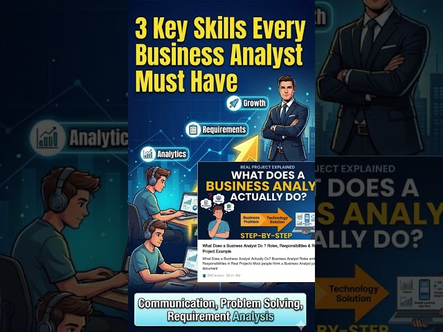 3 Key Skills Every Business Analyst Must Have #education#businessanalyst #itcareers #careergrowthlab