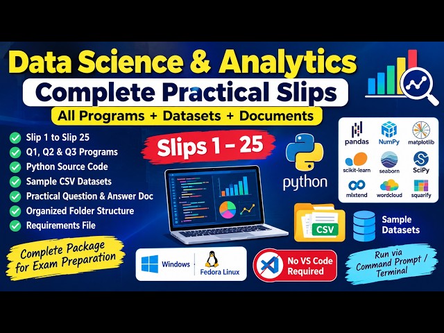 Data Science & Analytics Complete Practical slips ans with doc