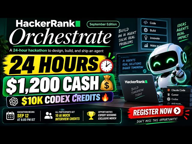 HackerRank Orchestrate 2026 🔥 24-Hour AI Hackathon | $1,200 Prize + $10K Codex Credits 🚀