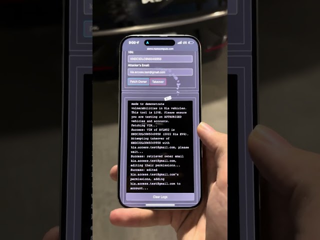 Remotely Unlocking any Kia with Just a License Plate (Kiatool Demo)