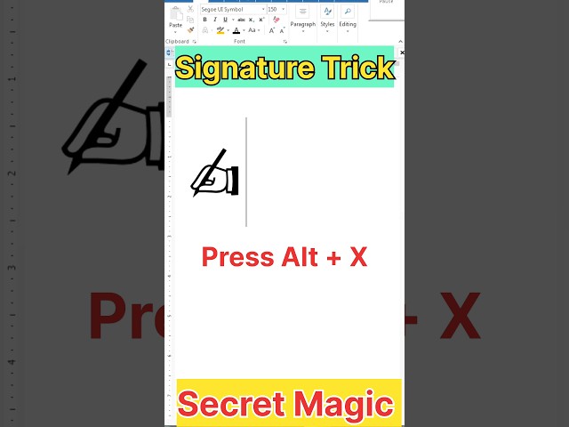 Signature Trick in MS Word | secret magic #msword #shorts #trending