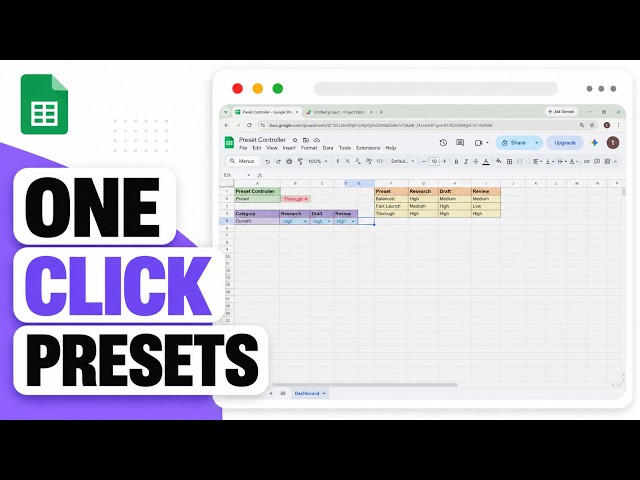 Google Sheets: How to Change Multiple Dropdowns with One Preset