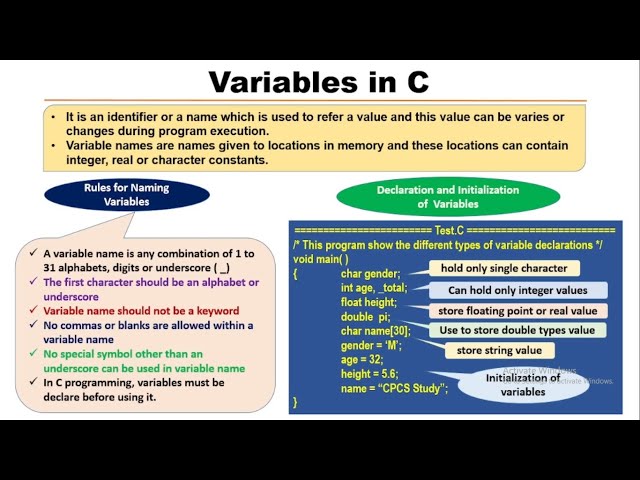 Variables in C Programming