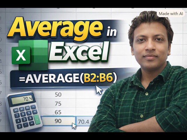 AVERAGE Function Made Easy — Excel Tutorial for Beginners