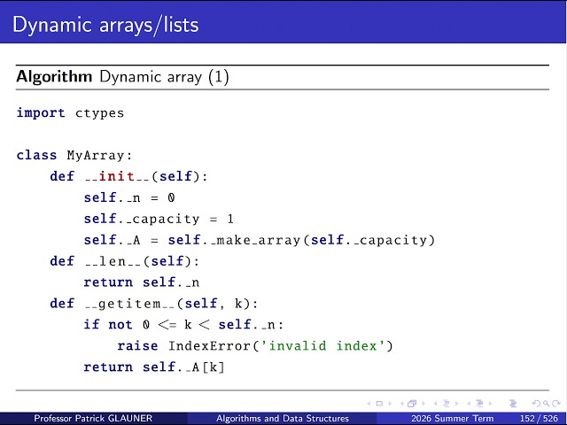 Algorithms and Data Structures: 3rd lecture (complexity analysis, lists)