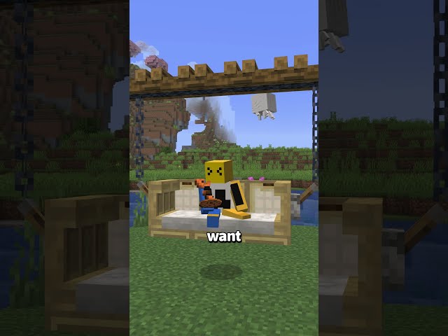 You need this hanging bench in your base #minecraft #shorts