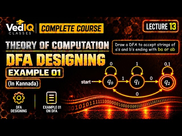 DFA Designing Example Part 1 | VTU PYQ Solved | TOC in Kannada | Lecture 13