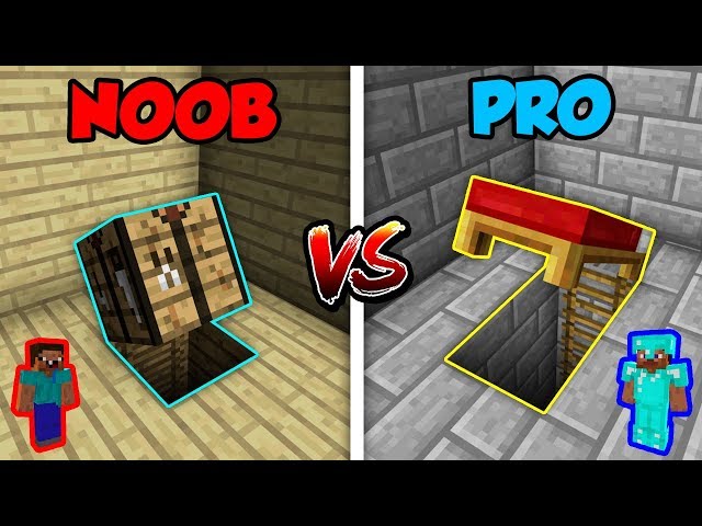 Minecraft NOOB vs. PRO: BASE SECRET ENTRANCE in Minecraft!