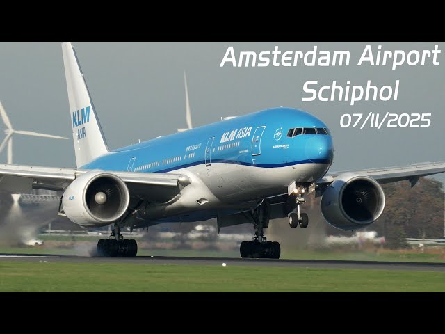 Plane Spotting Amsterdam Airport Schiphol  07/11/2025. 4K Aviation . Sony HXR-NX800