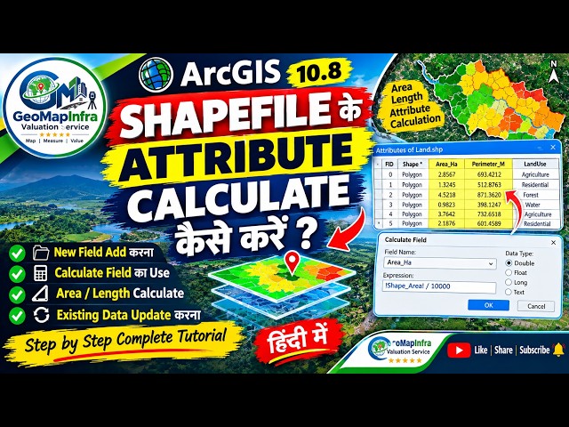 ArcGIS 10.8 Attribute Table Complete Tutorial | New Field, Calculate Field & Data Update #field
