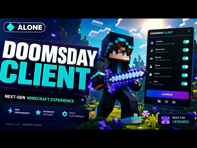 Doomsday Client - The Best PvP Hacked Client For Minecraft in 2026 For Free! (1.8.9 - 1.21.11+)