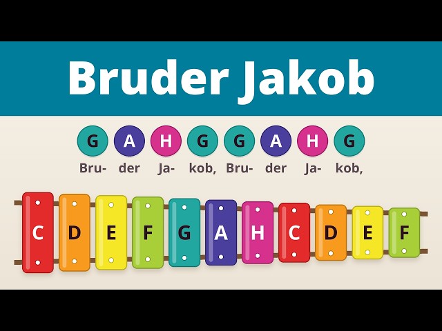 Bruder Jakob – Xylophon für Kinder | einfach mitspielen mit Farben