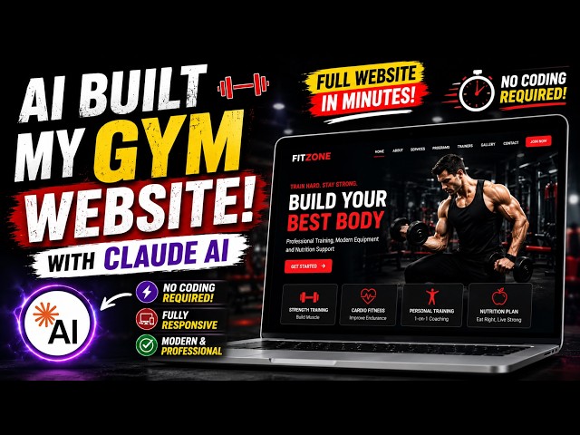 I Built a Professional Gym Website Using Claude AI |  Gym Website With Claude AI In Just 10 Minutes.