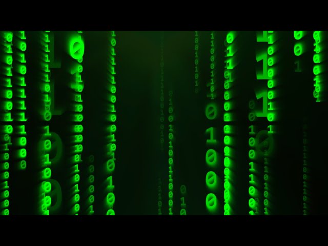 Matrix Binary Code Number Digit Streams Falling Rain Particles 4K VJ Loop Motion Background