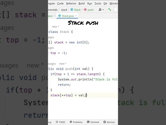 #shorts #datastructures #stack #push #shortvideo #dsa