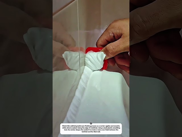 Satisfying Bathroom Caulking! Perfect Silicone Seal in Seconds #Shorts