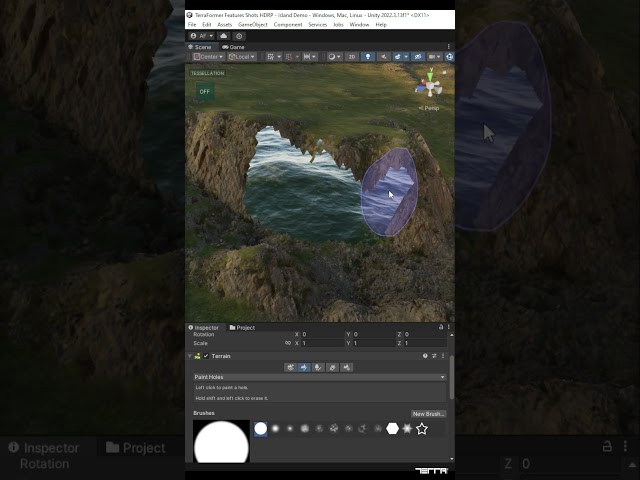 Digging Holes & Caves in Unity Terrains, Fun & Easy Way to Create Realistic 3D Environments#shorts