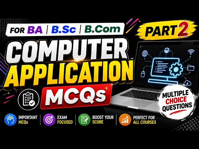 MCQ's Of Computer Application part 2| BA| BSC| BCOM