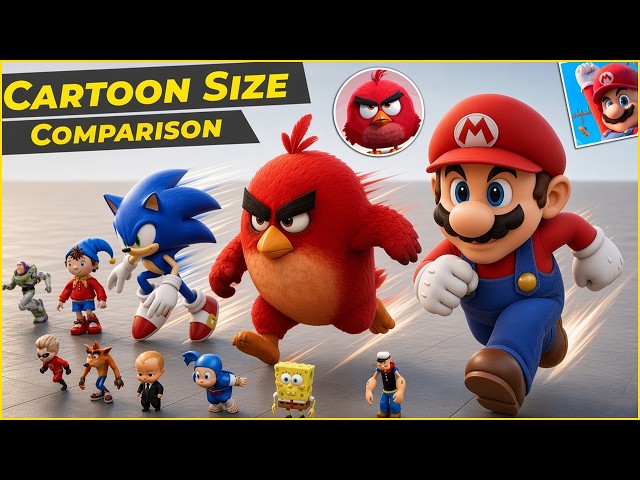Cartoon Size Comparison | Size Comparison | 3D Animation & Size Comparison