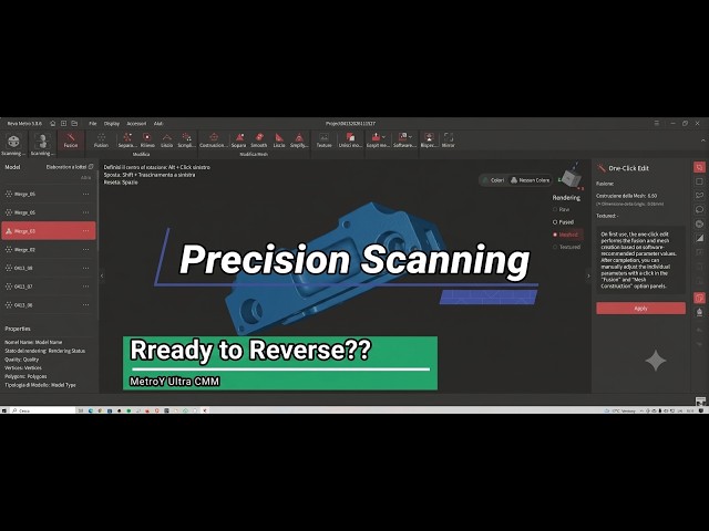 Precision scanning for reverse engineering with the Revopoint MetroY Ultra CMM Version 3D Scanner