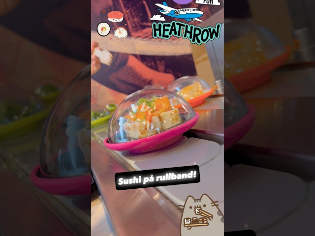🍣 Sushi på rullband! 🍱 #noraochpappa #sushi #heatrow