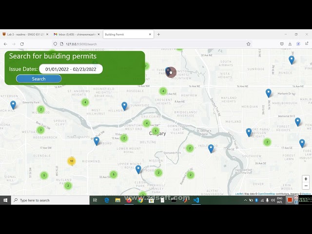 WEB MAPPING APPLICATION FOR BUILDING PERMITS IN CALGARY, CANADA USING PYTHON, LEAFLET AND geoJSON
