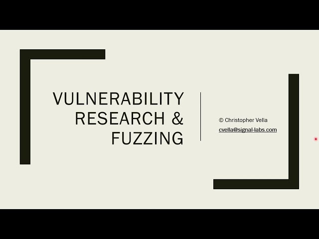 Vulnerability Research & Fuzzing Course Preview