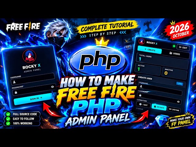 🔥 How to Make a Free Fire PHP Admin Panel in 2026 | Complete Tutorial