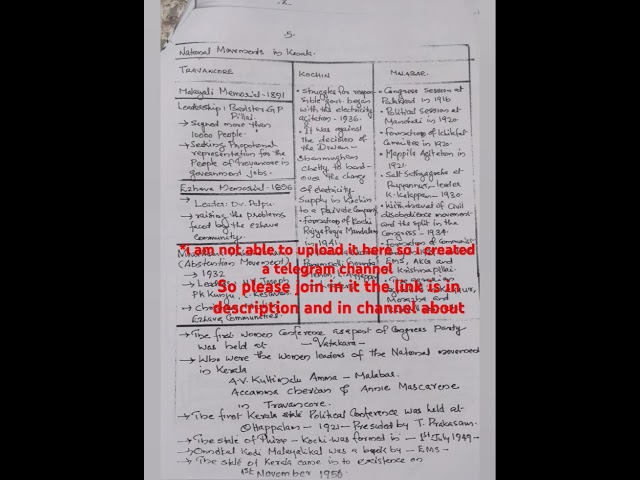 Kerala Towards Modernity-SSLC study notes i used to score full marks😃 Pls SUBSCRIBE🙏#sslc #studyplan