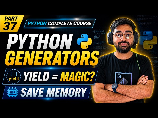 Python Generators Explained | yield, Lazy Evaluation & Memory Efficiency | Python Full Course