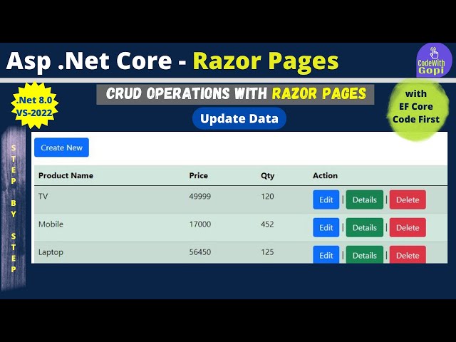 ✏️ ASP.NET Core Razor Pages CRUD Tutorial (.NET 8) – 🔄 Update Data with Entity Framework Core