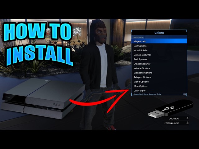 PS4 - How To Install Velora Mod Menu For 1.57 (13.52 Or Lower)