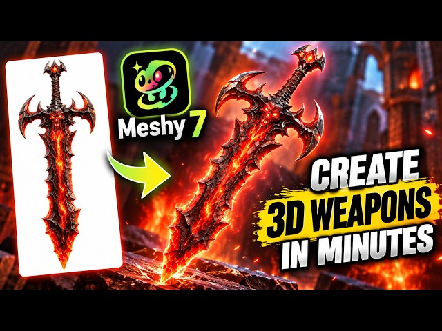 How to Create a 3D Sword in Minutes with AI! ⚔️ | Meshy 7 Tutorial