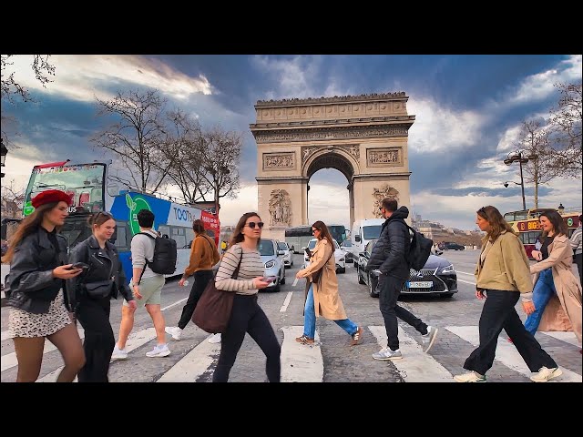 PARIS - FRANCE WALKING TOUR - Avenue des Champs Élysées [4K]
