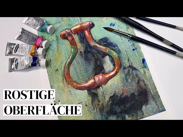How to paint an antique door knocker - Watercolor from dark to light!