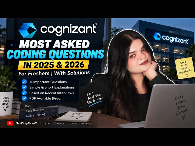 Cognizant Most Asked Coding Questions | PYQs with Solution for Freshers | Technical Interview 2026