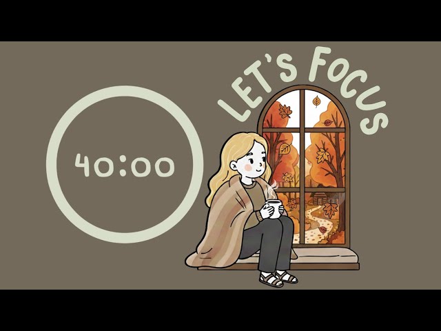 2-HOUR STUDY WITH ME | Cozy Autumn Jazz | Pomodoro timer 2x40 | ADHD |Study & Work | Deep Focus ♡