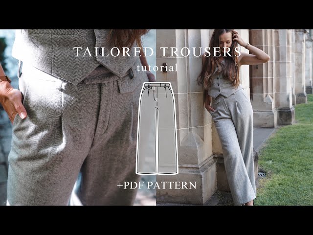 making a tailored pants | “KARLY” trousers sewing tutorial + PDF sewing pattern