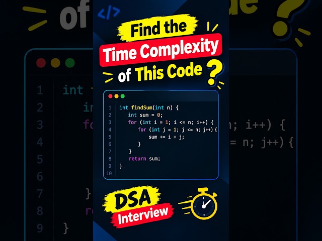 👉 Find the Time Complexity of This Code  DSA Interview #shorts