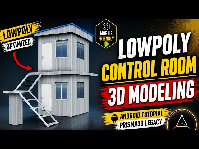 Low Poly Control Room 3D Modeling in Prisma3D Legacy | Android Tutorial | Game Ready Model#meshmill 