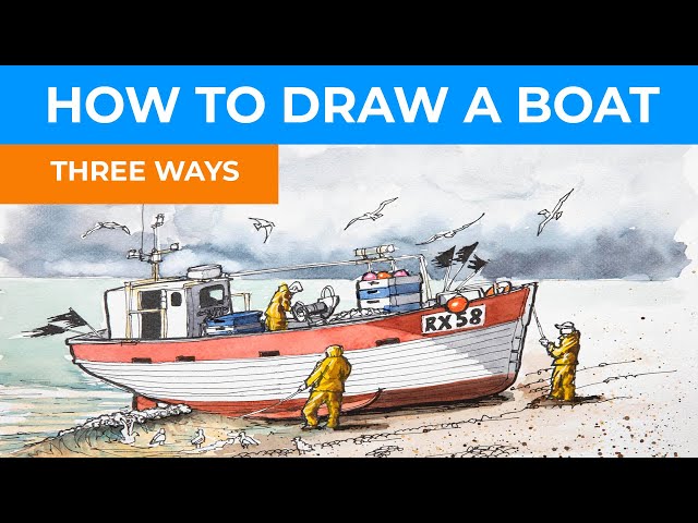How to Draw a Boat for Beginners - Three Ways - Easy Boat Sketching