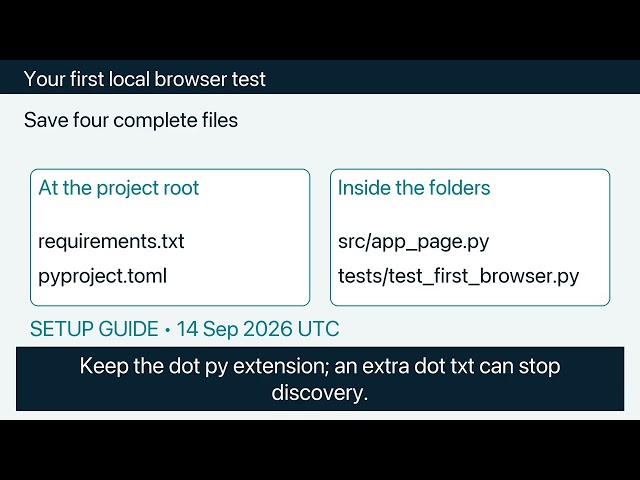 Install Playwright for Python and Run Your First Local Browser Test