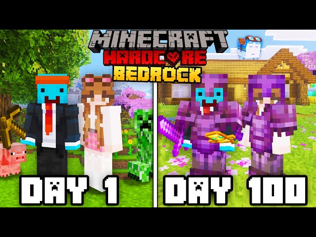 We Survived 100 Days in BEDROCK Minecraft Hardcore... DUOS!