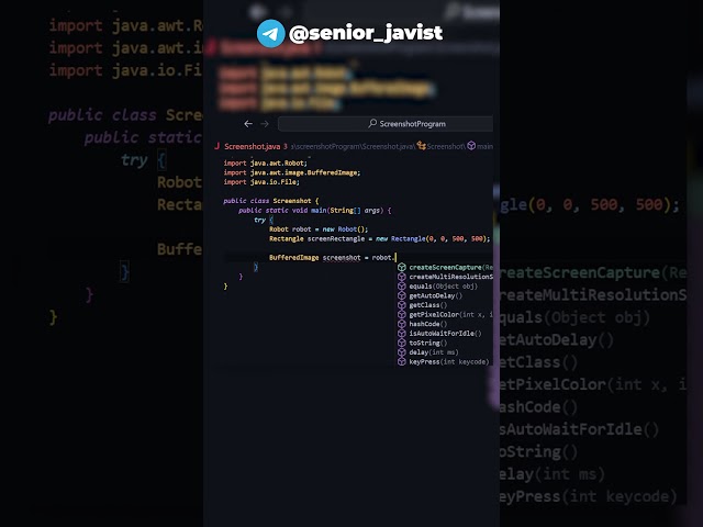 КАК СДЕЛАТЬ СКРИНШОТ С ПОМОЩЬЮ JAVA? #java #shorts #coding #programming