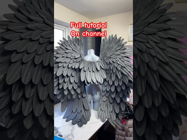 Watch full tutorial on channel 🖤🪽 #diy #wings #music #shorts #handmade
