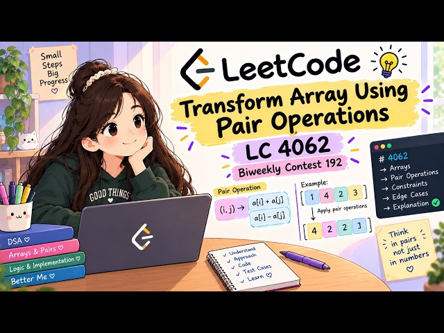 LeetCode 4062 | Transform Array Using Pair Operations | Biweekly Contest 192 #leetcodecontest#coding