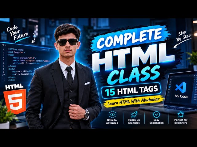 Complete HTML Course in Urdu | Learn 15 HTML Tags Step by Step | HTML Full Class