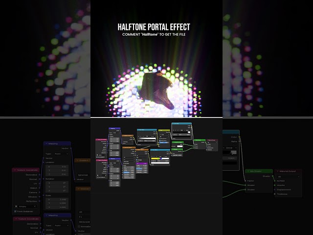 Halftone Portal in Blender, No Textures #blender #3d