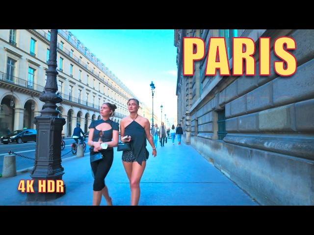 PARIS WALKING TOUR 4K HDR 🇫🇷 Champs Elysées, Place de la Concorde, Louvre, Rue de Rivoli (1;5 Hour)