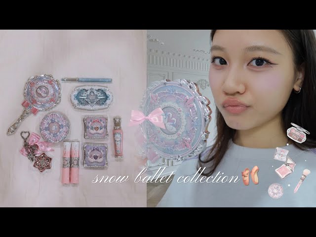 *the most aesthetic* makeup 🩰♡🦢⋆⋅˚₊ flower knows snow ballet collection | unboxing + grwm